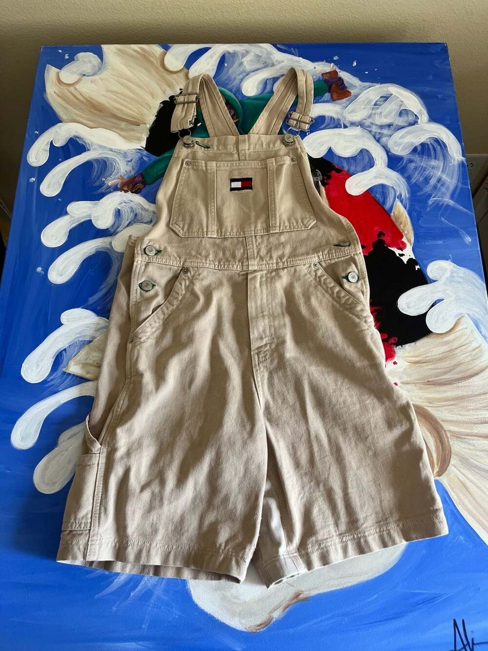 Vintage Tommy Hilfiger Khaki Shortall Overalls